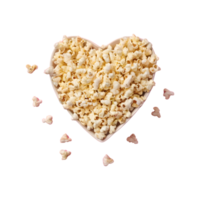 AI generated Heart shaped popcorn on a transparent background isolated png