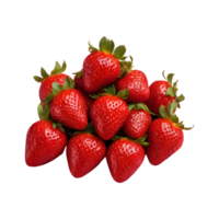 ai generiert transparent Hintergrund mit isoliert Erdbeeren isoliert png