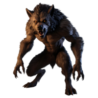 ai generiert ein Werwolf oder Lykanthrop isoliert auf ein transparent Hintergrund isoliert png