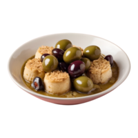 ai generado clásico postre con aceitunas aislado png