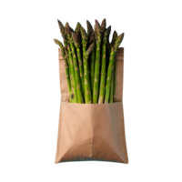 AI generated Asparagus grown organically on a bag backdrop isolated png