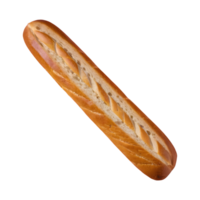 AI generated Isolated long baguette loaf with shadow on transparent background isolated png