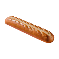 AI generated Isolated long baguette loaf with shadow on transparent background isolated png