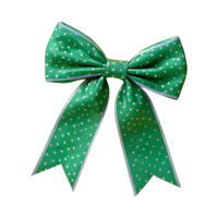 AI generated Transparent background with green polka dot bow isolated png