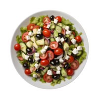 AI generated Greek salad with transparent background isolated png