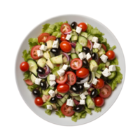 ai généré grec salade avec transparent Contexte isolé png