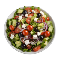 ai généré grec salade avec transparent Contexte isolé png