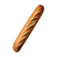 AI generated Isolated long baguette loaf with shadow on transparent background isolated png