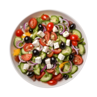 AI generated Greek salad with transparent background isolated png