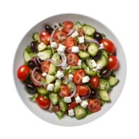 AI generated Greek salad with transparent background isolated png