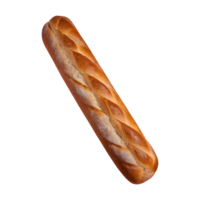 AI generated Isolated long baguette loaf with shadow on transparent background isolated png