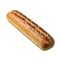 AI generated Isolated long baguette loaf with shadow on transparent background isolated png