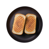 ai généré deux grillé des sandwichs sur une foncé surface isolé png