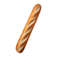 AI generated Isolated long baguette loaf with shadow on transparent background isolated png