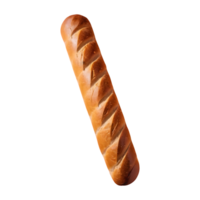 AI generated Isolated long baguette loaf with shadow on transparent background isolated png