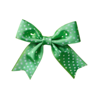 AI generated Transparent background with green polka dot bow isolated png