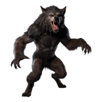 AI generated A werewolf or lycanthrope isolated on a transparent background isolated png