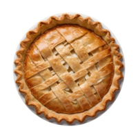 AI generated Transparent background surrounds sweet round apple pie isolated png