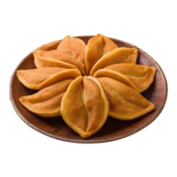 AI generated Traditional indonesian pastry known as kuping gajah resembling elephant ears isolated png