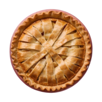 AI generated Transparent background surrounds sweet round apple pie isolated png