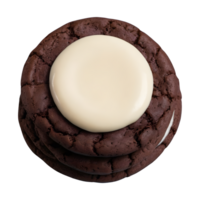 AI generated Chocolate cookies with cream filling on transparent background isolated png