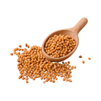 AI generated Transparent background with wooden scoop holding dry chickpeas isolated png