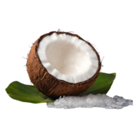 AI generated Fresh coconut and milk on a transparent background isolated png