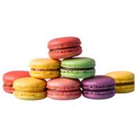 ai généré vibrant macarons sur transparent Contexte isolé png