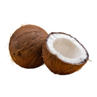 AI generated Fresh coconut and milk on a transparent background isolated png