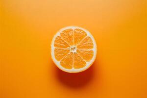 AI generated Orange on white background, vibrant color contrast, freshness photo