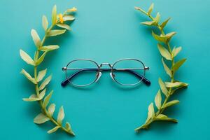 AI generated Isolation glasses on white background, oval eyeglass frames photo