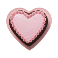 AI generated Transparent background showcases isolated top view of heart shaped cake png