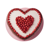 AI generated Transparent background showcases isolated top view of heart shaped cake png