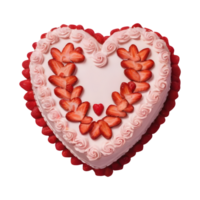 AI generated Transparent background showcases isolated top view of heart shaped cake png