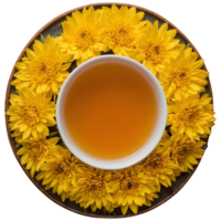 AI generated Macro shot of chrysanthemum tea isolated png