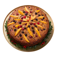 AI generated Classic christmas treat referred to as fruit cake isolated png