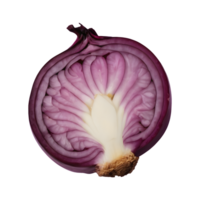 AI generated Top view of isolated red onion slice on transparent background png