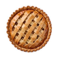 AI generated Transparent background surrounds sweet round apple pie isolated png