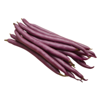 AI generated Purple string beans grouped alone on a transparent background isolated png