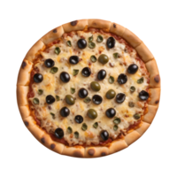 AI generated Cheesy olive pizza fast food seclusion isolated png