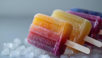 ai generado Fruta paleta de hielo aislado en blanco antecedentes con sombra foto