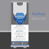 Roll up banner stand template, Creative design, x-stand, x-banner, presentation template. Grow your business. vector