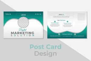 Unique Post Card design template. Vector Design.