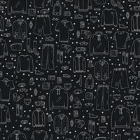 Seamless pattern of  men clothes and accessories. vector