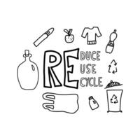 Reduce Reuse Recycle concept. Vector design.