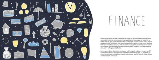 Set of finance elements. Vector illustration.