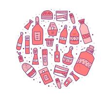 Beauty supplies set. Vector design illustration.