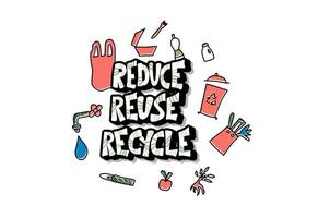 Reduce Reuse Recycle concept. Vector design.