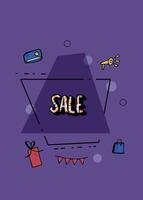 Sale banner template. Vector color illustration.