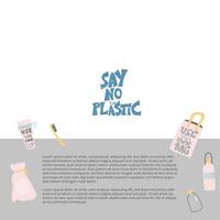 el plastico gratis vector concepto con texto y simbolos